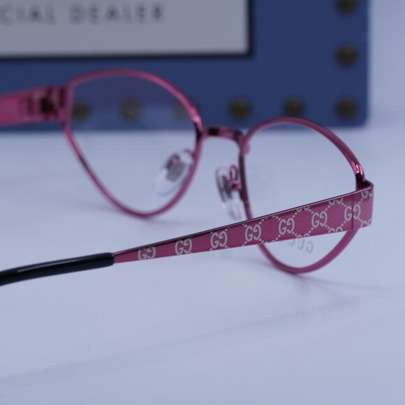 Gucci GG1853O 003 Cat Eye Eyeglasses - Fuchsia with GG Pattern 54mm - Picture 5 of 10